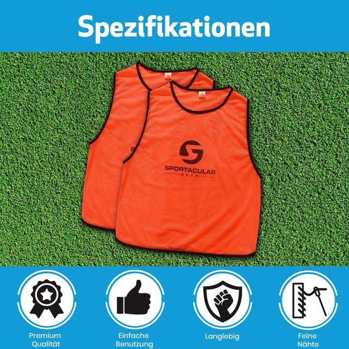 Sportacular Gear 10er Set Trainingsleibchen in versch. Farben und Grössen I Markierungshemden, Hemdc