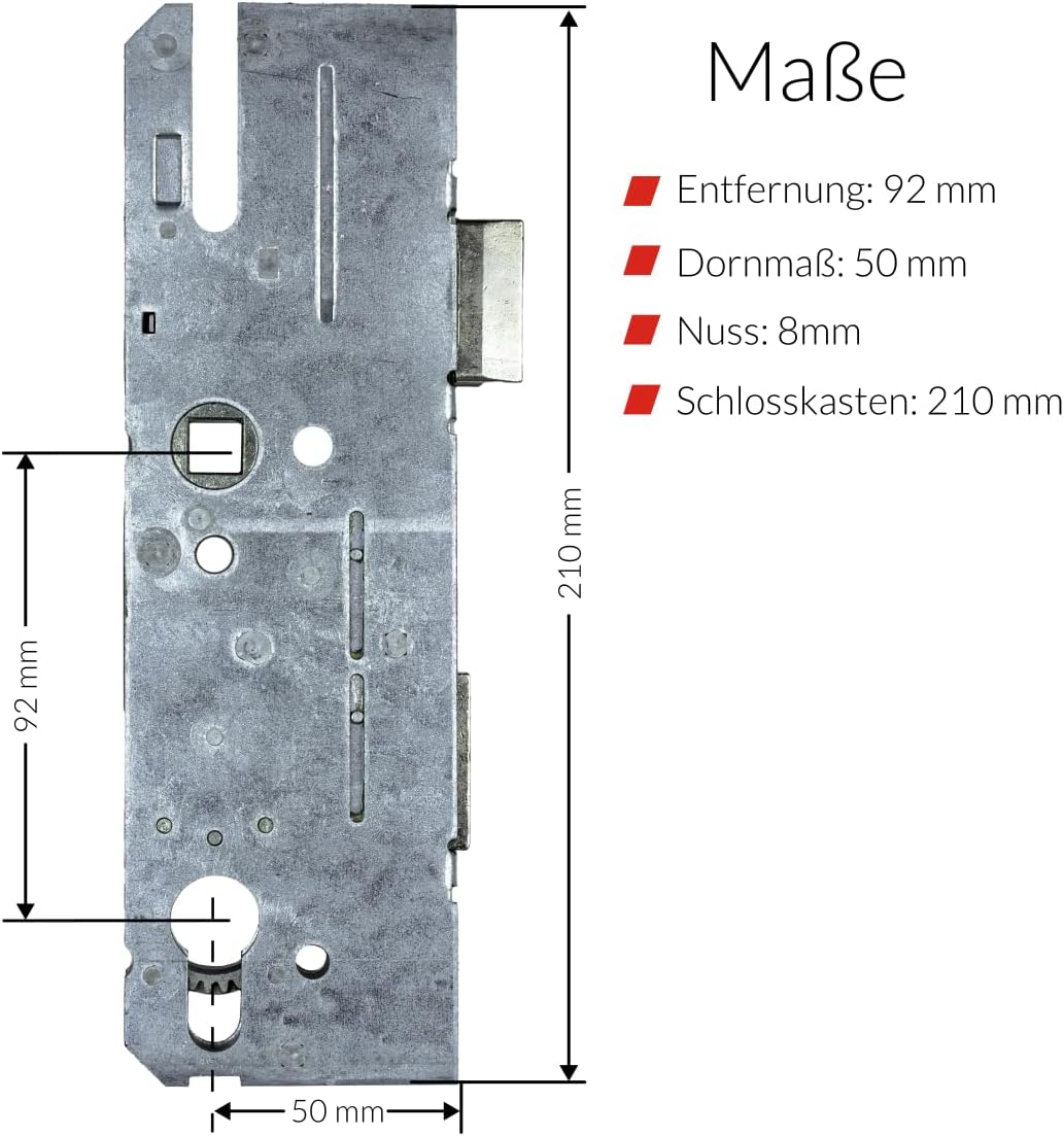 KFV Reparaturschloss 8250 | Einsteckschloss Renovierungsschloss für Mehrfachverriegelungen - Schloss