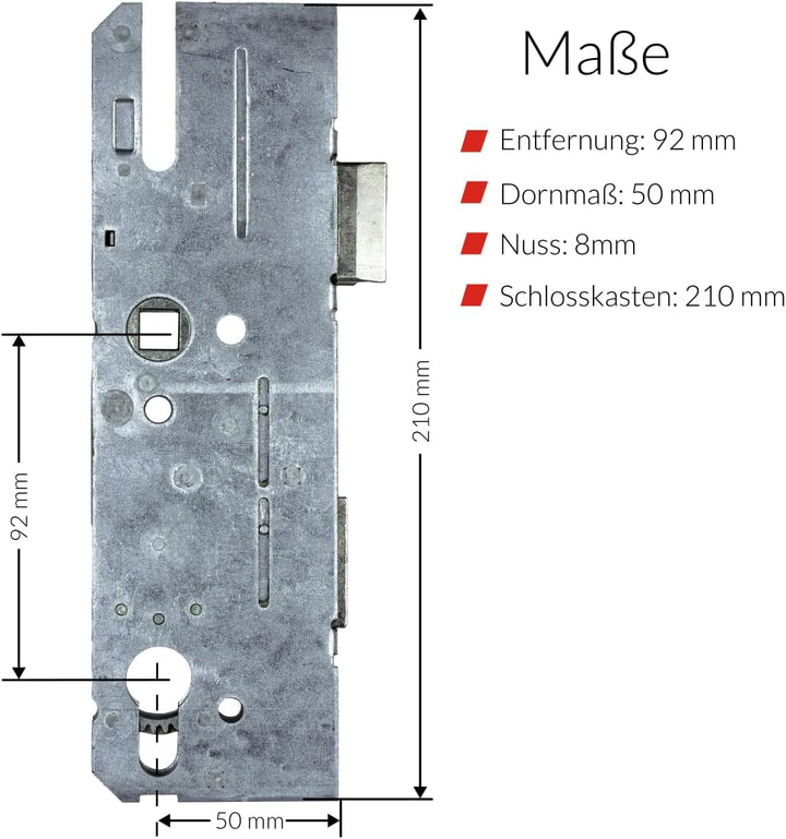 KFV Reparaturschloss 8250 | Einsteckschloss Renovierungsschloss für Mehrfachverriegelungen - Schloss