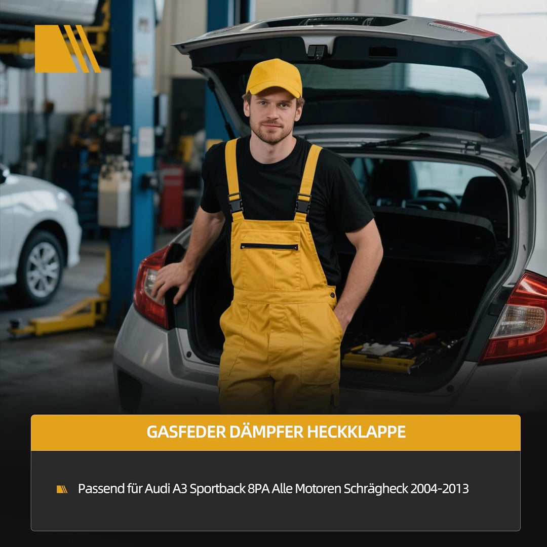 JAVOUKA 2 x Gasfeder Dämpfer Heckklappe Passend für Audi A3 Sportback 8PA 2004-2013, Heckklappendämp