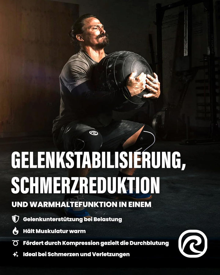 Rehband Kniebandage Kraftsport, Kniestütze für Cross Fit &amp; schweres Training, Knee Sleeve aus 5 mm N
