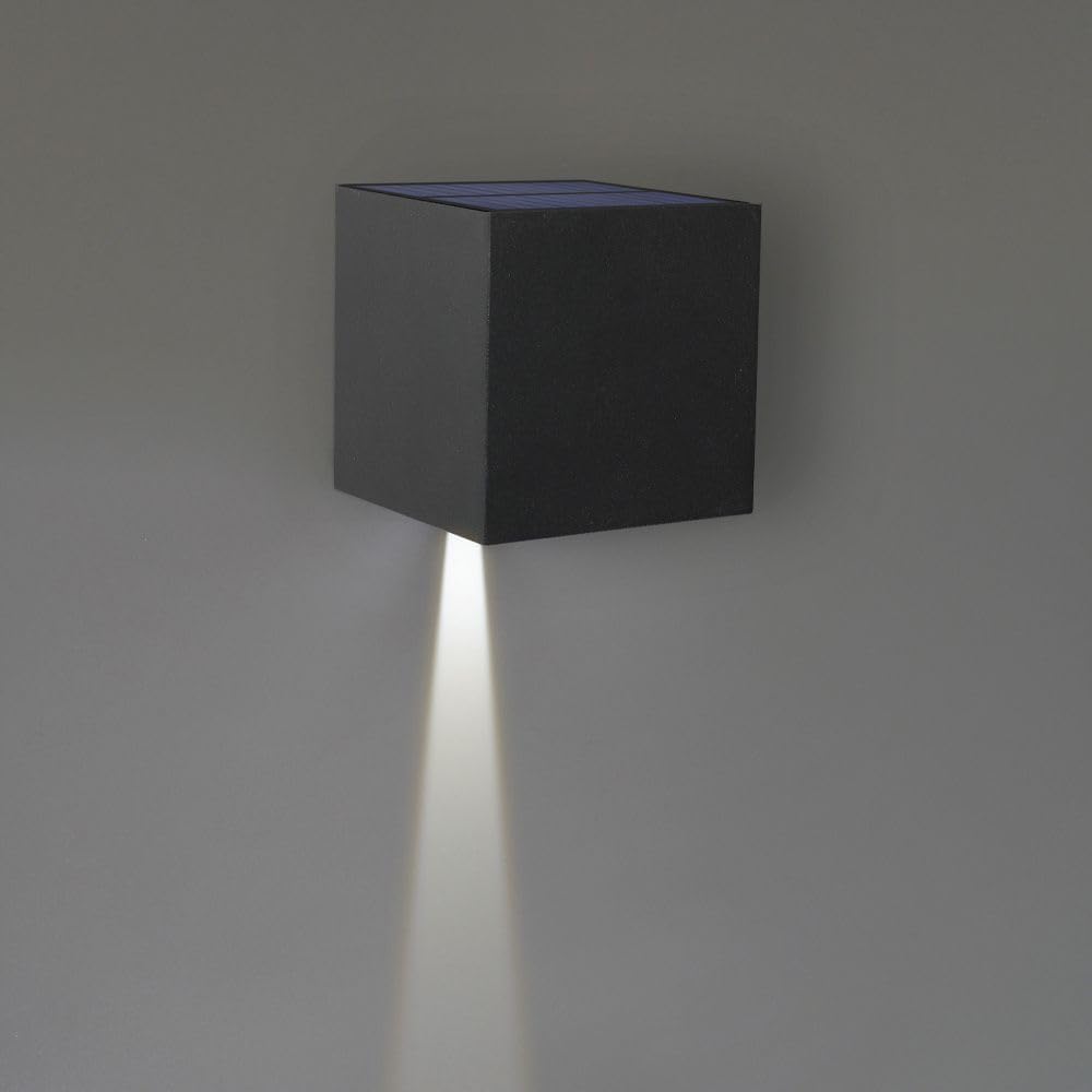 HOFTRONIC - Kansas LED Solar Wandleuchte mit Bewegungsmelder XL (15x15x15cm) - Aussenleuchte 3000K W