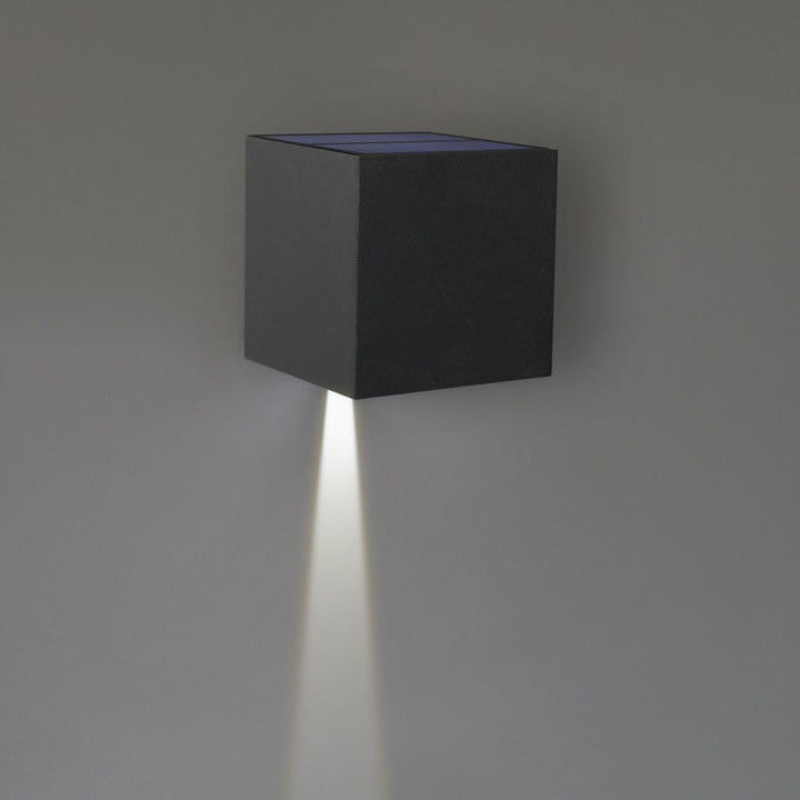 HOFTRONIC - Kansas LED Solar Wandleuchte mit Bewegungsmelder XL (15x15x15cm) - Aussenleuchte 3000K W