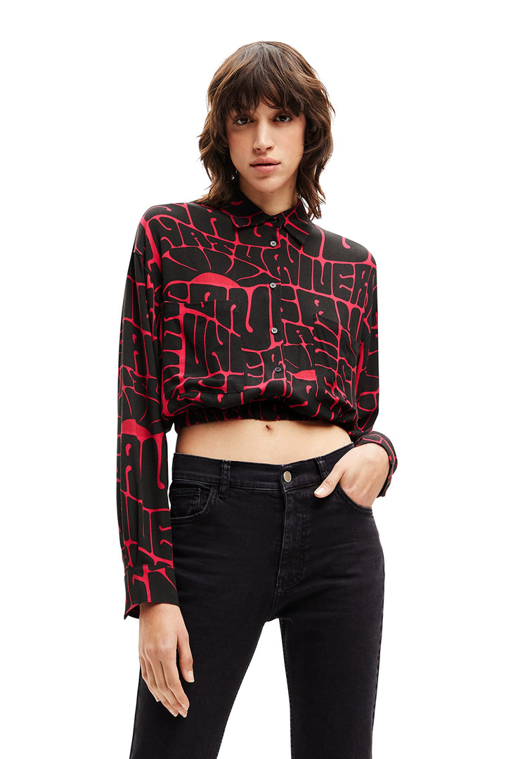 Desigual Damen Long Sleeve T-Shirt L Rot, L Rot
