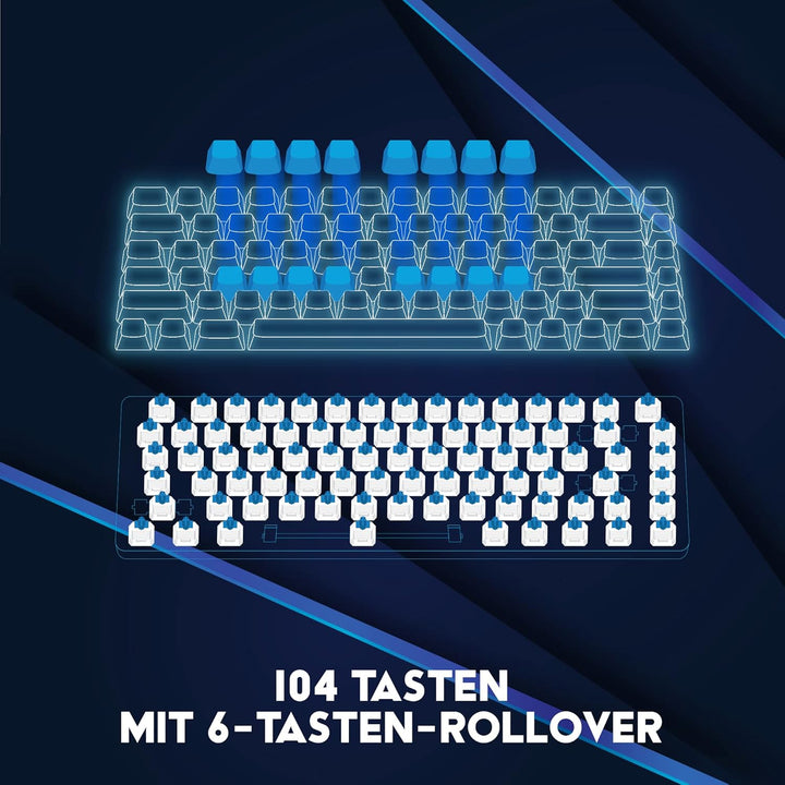 DR1TECH Puma Ergonomische Gaming Tastatur Mit LED Hintergrundbeleuchtung Für PC/PS4 - 104 Tasten Mit