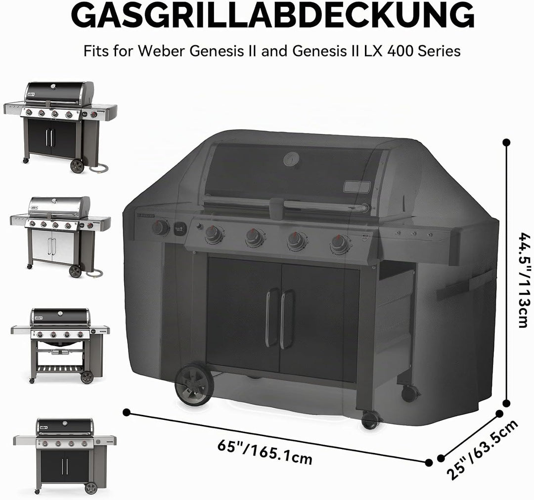 Onlyfire Grillabdeckung Abdeckhaube (für Weber Genesis II & II LX 400), Decken, atmungsaktiv, UV-bes