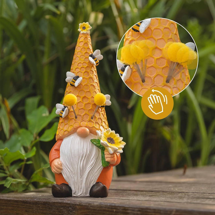 pearlstar Solar Gartenzwerge für aussen, Gartenfiguren für draussen wetterfest, Solar Figuren für au