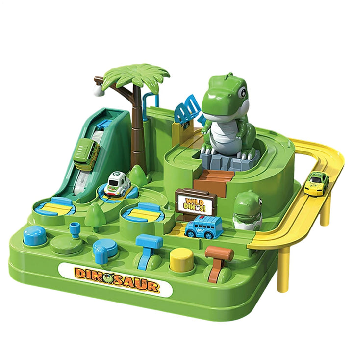 Car Track Toy – Dinosaur Sliding Vehicle Game | ABS Adventure Track Playset with Christmas Theme, 70