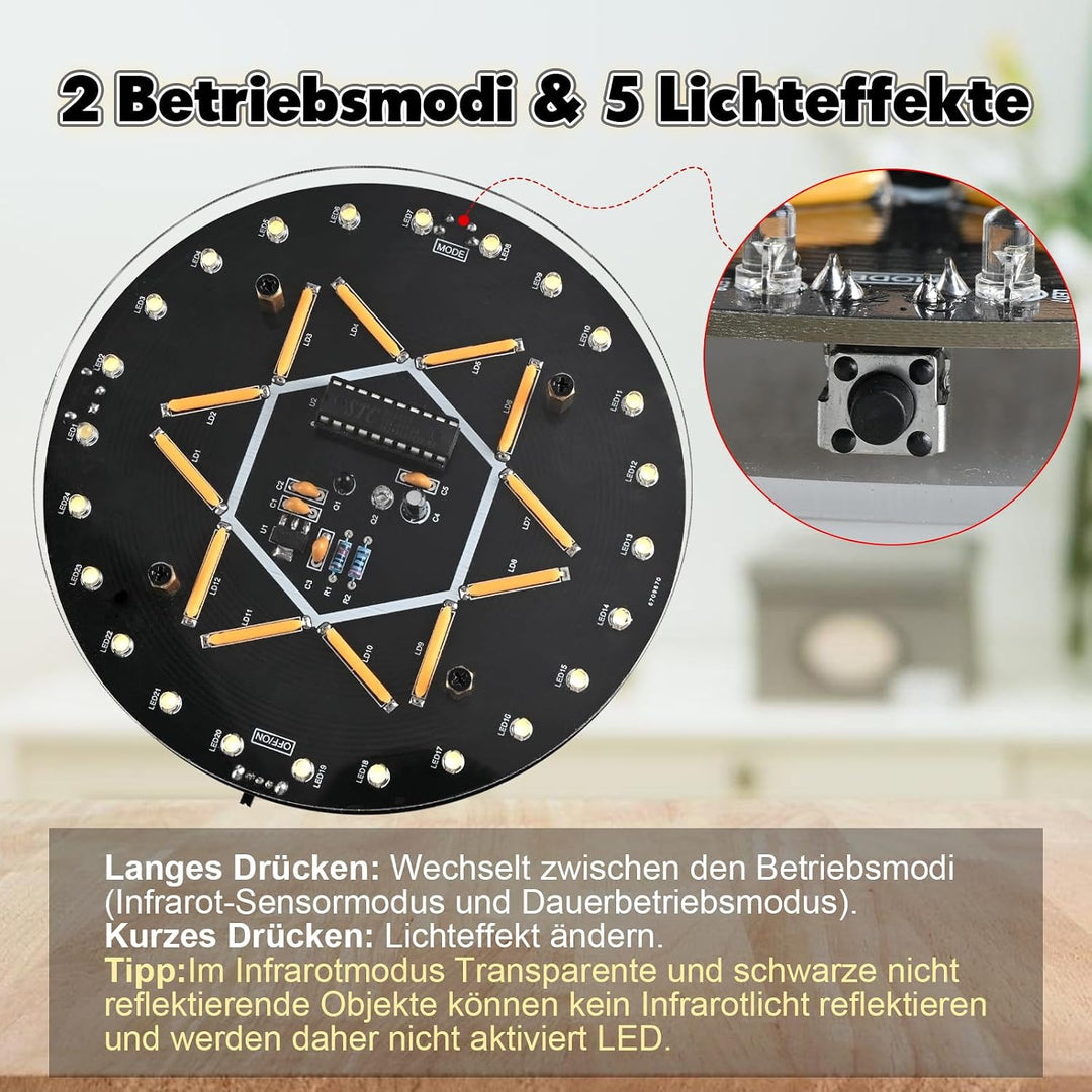 DIY Futuristisches LED Regal Löt Bausatz mit Sensor, Interaktives Licht Projekt zum Löten Lernen, ST