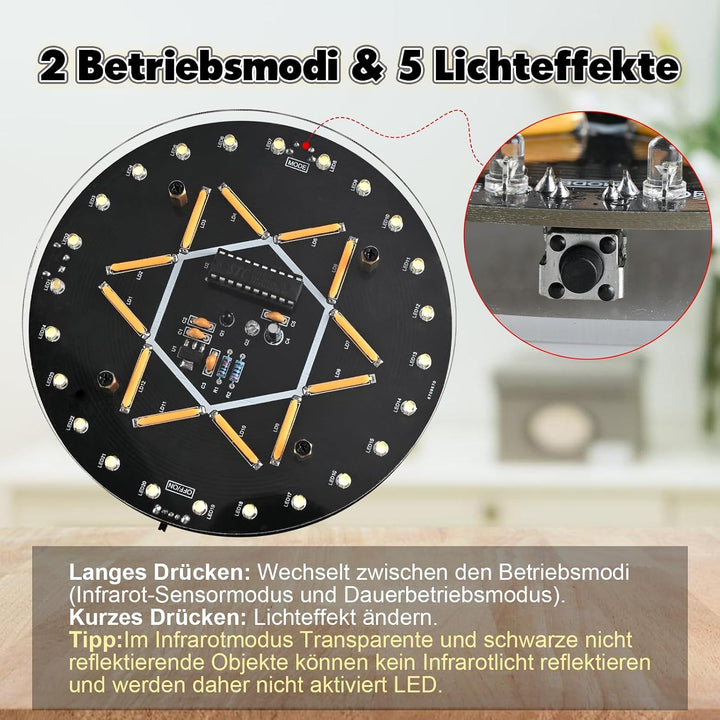 DIY Futuristisches LED Regal Löt Bausatz mit Sensor, Interaktives Licht Projekt zum Löten Lernen, ST