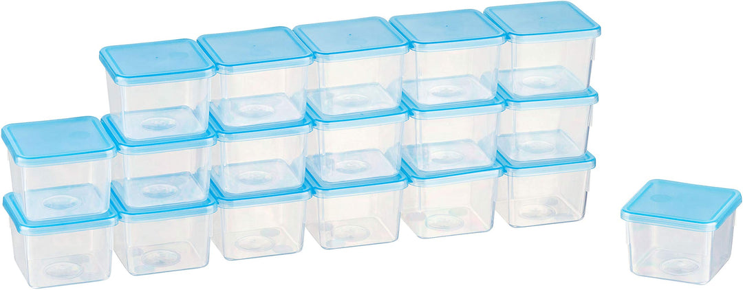 MiraHome Gefrierdosen Set 18x0,08L Durchsichtig Blau – Perfekt in der Küche zur Aufbewahrung & Organ