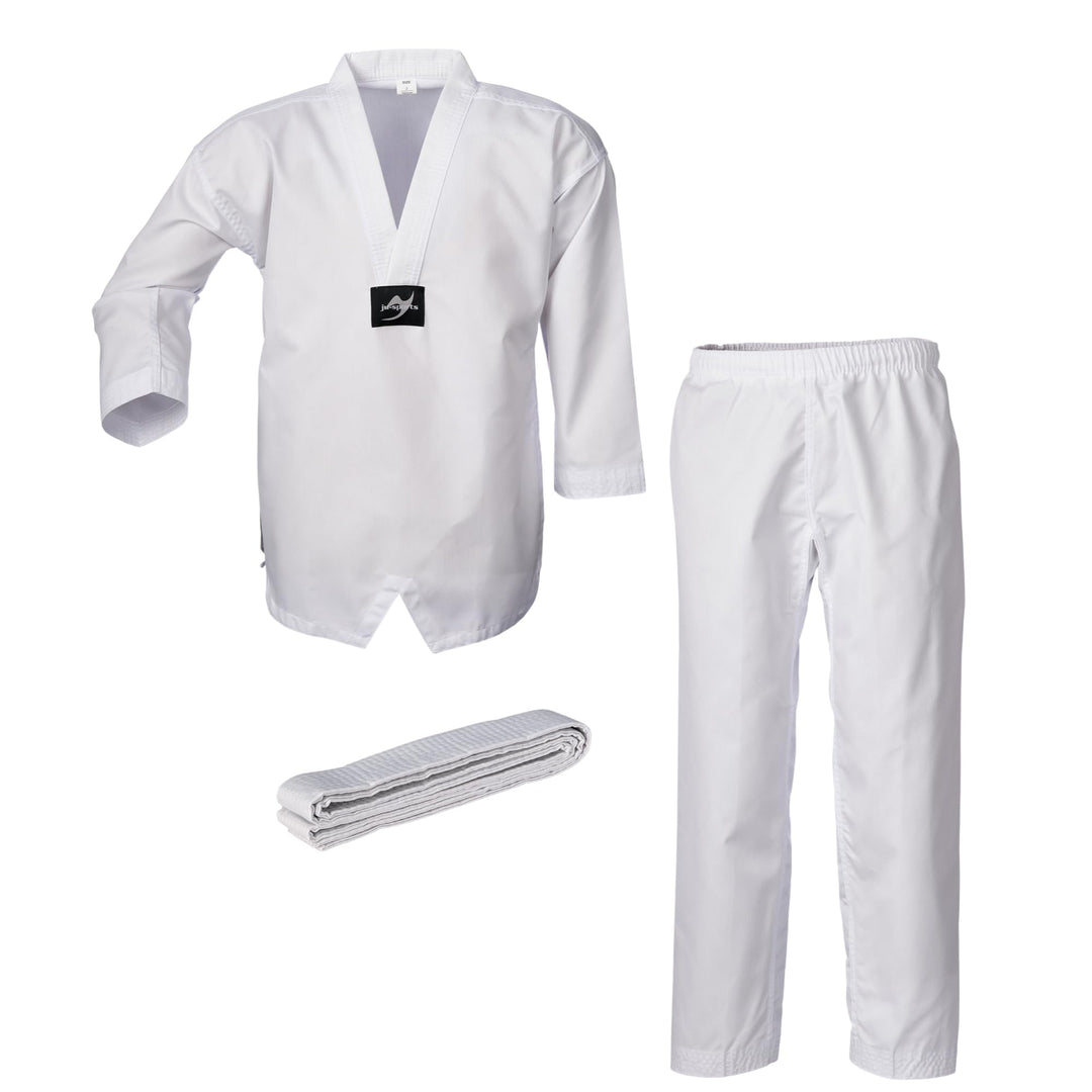Ju-Sports Taekwondo Anzug Bonsai pro Weiss - Dobok speziell für Kinder &amp; Einsteiger inkl. weissem Gü