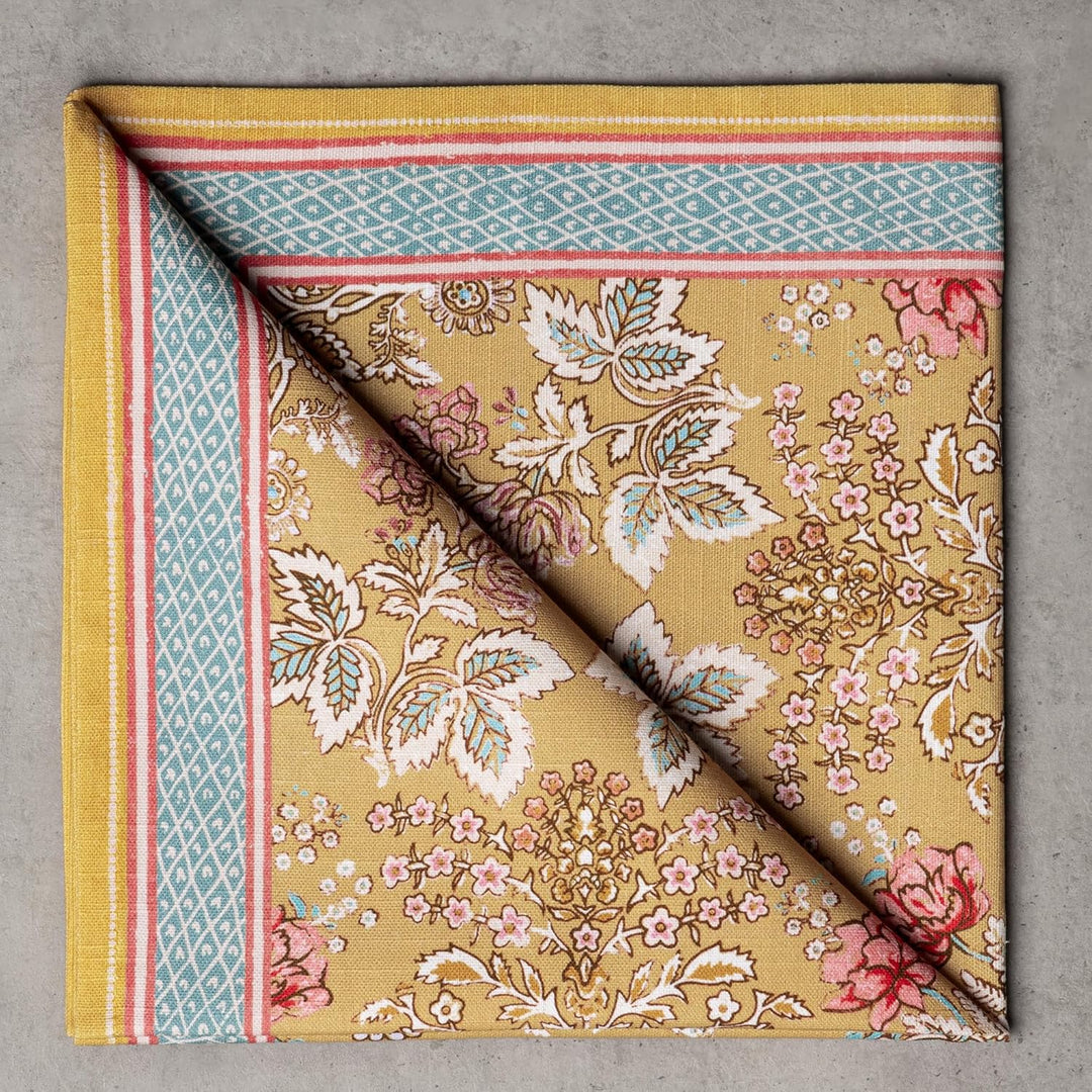 Maison d'Hermine Stoffservietten, 4er-Set, 100% Baumwolle, wiederverwendbar, quadratisch, waschbar,