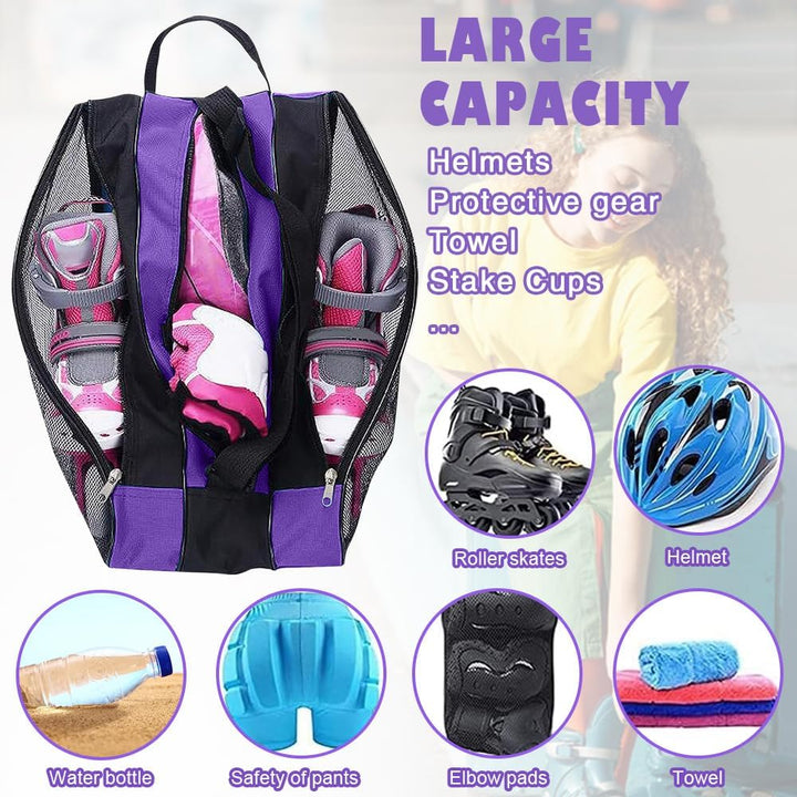 Tasche Erwachsene Rollschuhetasche Ice Skate Eishockey Bag Skischuhtasche mit Verstellbar Tragerieme