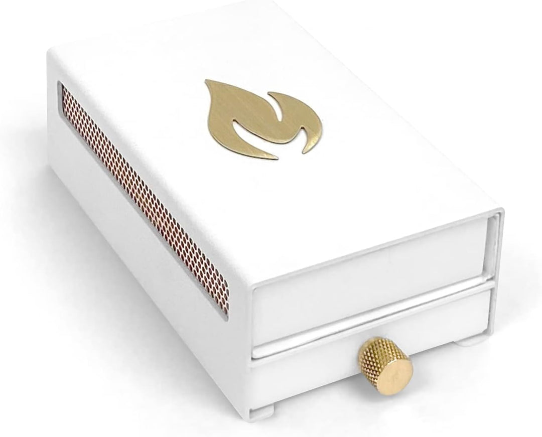 Nordic Flame Design Streichholzschachtel aus pulverbeschichtetem Stahl mit 50 Langen Streichhölzern