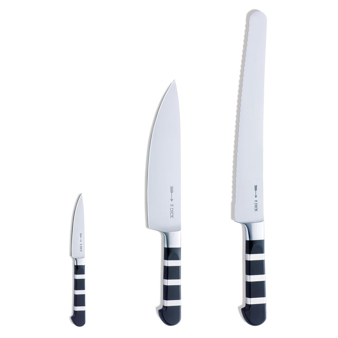 F. DICK 1905 - Kochmesser Set (für Profi- und Hobbyköche, 3er Set, 56 HRC, einfache Reinigung) 81974