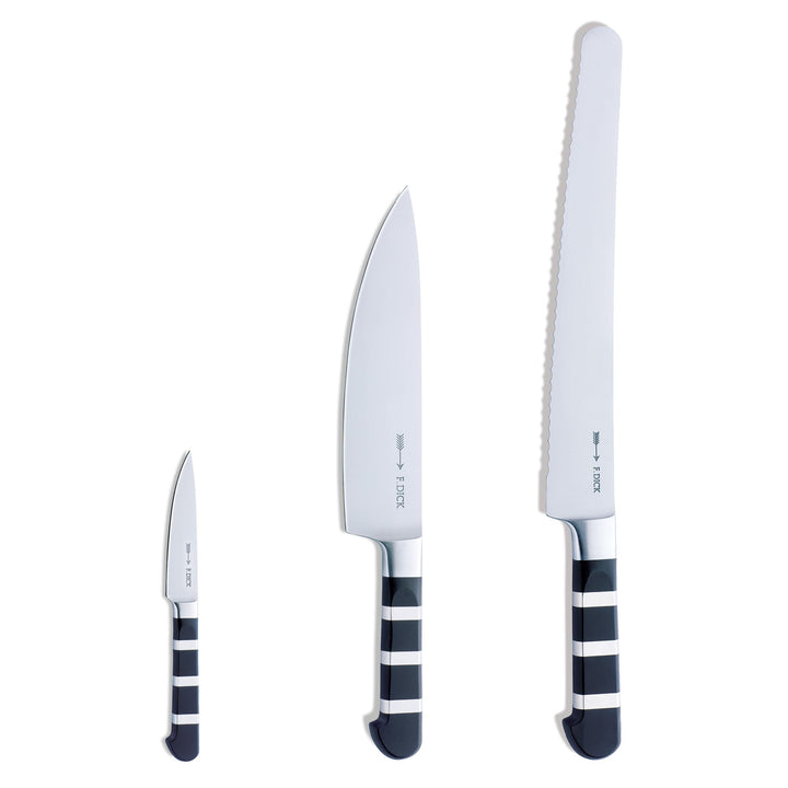 F. DICK 1905 - Kochmesser Set (für Profi- und Hobbyköche, 3er Set, 56 HRC, einfache Reinigung) 81974