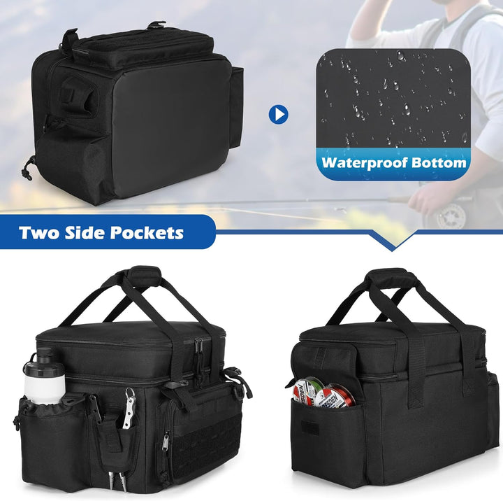 DSLEAF Angeltasche für 3500/3600 Angelboxen (nur Tasche), weiche Angelboxtasche mit wasserdichtem Bo