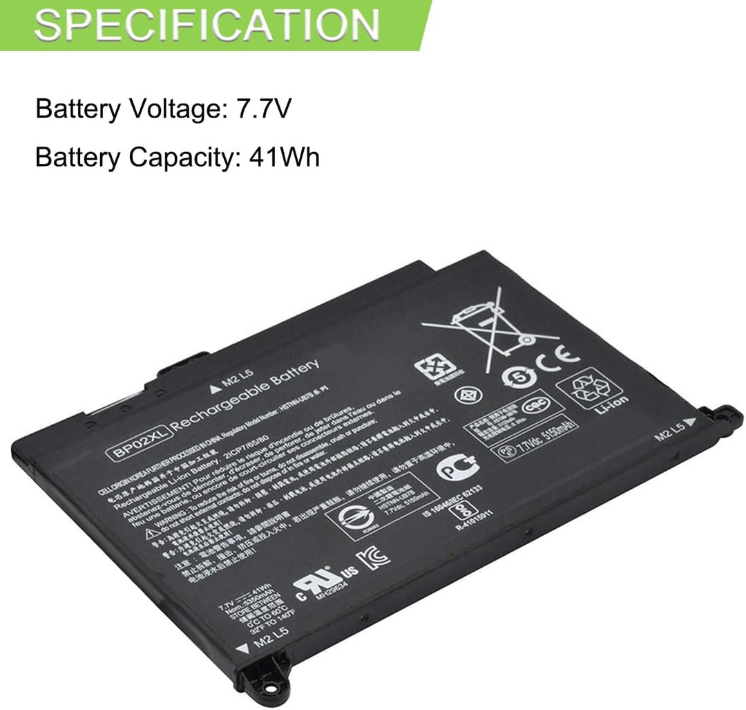 XITAIAN 7.7V 41Wh BP02XL Ersatz Laptop Akku für HP Pavilion PC 15 15-AU 849909-850 15-AU010WM 15-AU0