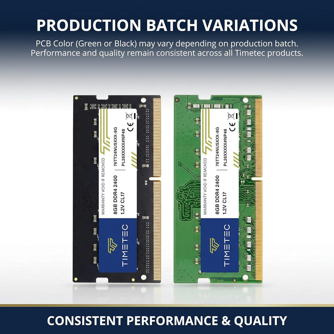 Timetec 8GB DDR4 2400MHz (DDR4-2400) PC4-19200 (PC4-2400T) Non-ECC Unbuffered 1.2V CL17 1Rx8 Single