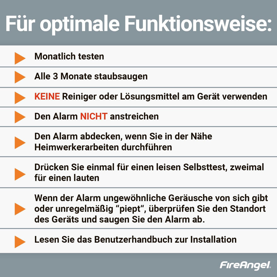 Fire Angel Optischer Rauchmelder - Q-Label - Rauchmelder mit 10 Jahre Batterie für Ihr Heim mit Test