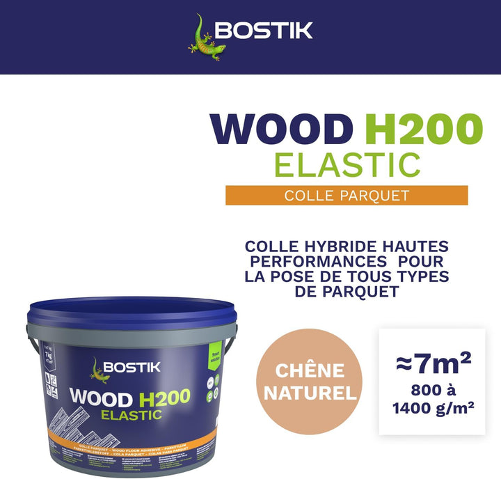 Bostik - Parkettkleber Holz H200 - Hochleistungs-Hybridkleber für alle Arten von Parkett und Heizböd