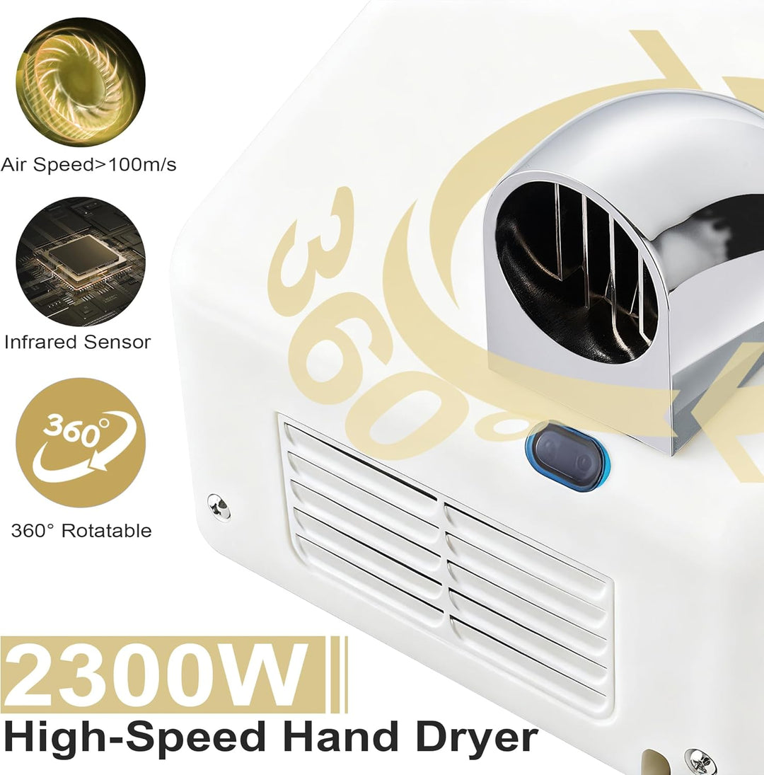 Händetrockner Elektrischer 2300W Händetrockner Kommerzieller Automatisch, Handtrockner Wandmontage f