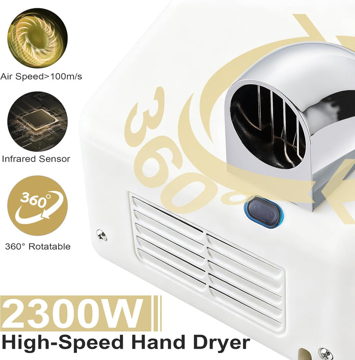 Händetrockner Elektrischer 2300W Händetrockner Kommerzieller Automatisch, Handtrockner Wandmontage f