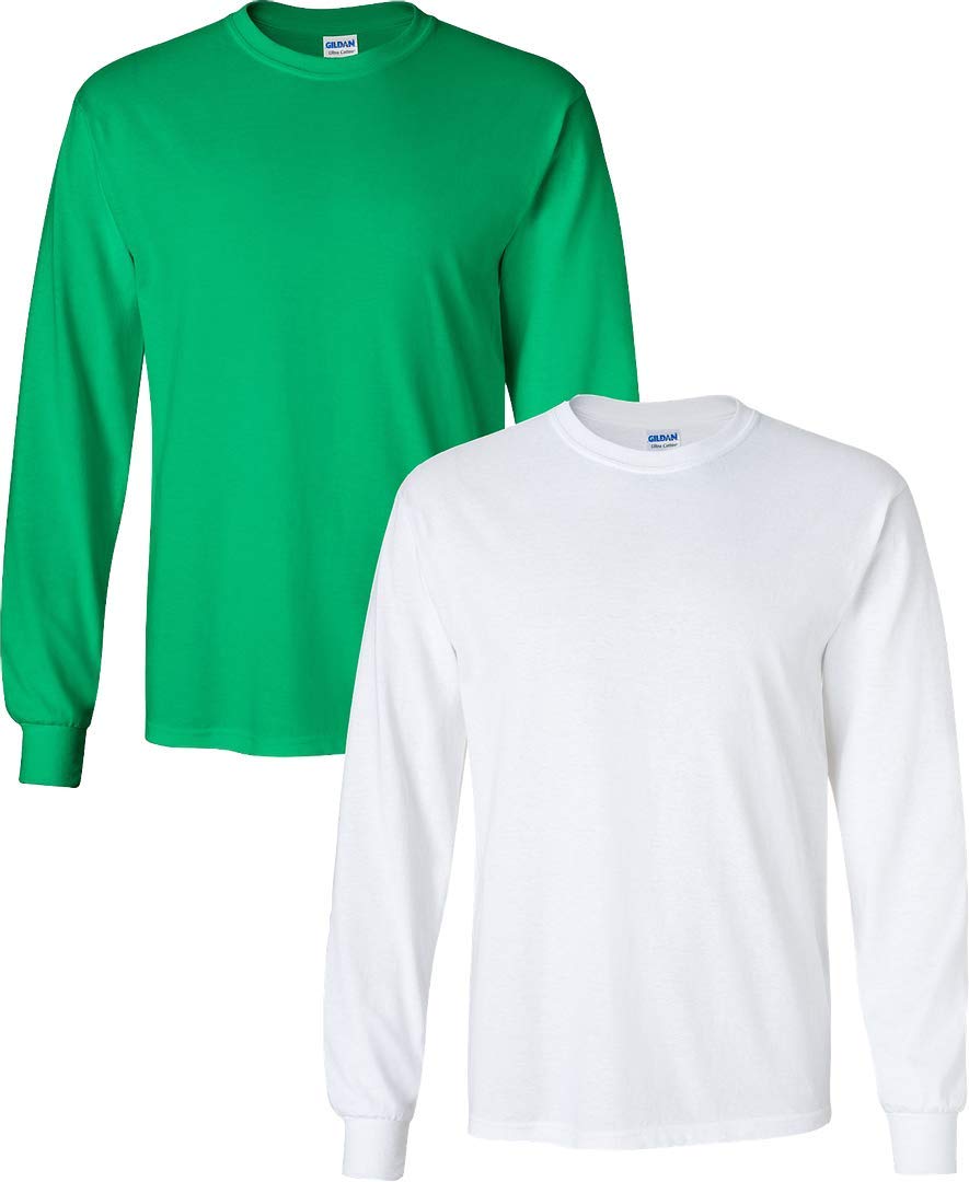 Gildan Herren Heavy Cotton Adult T-Shirt L Iris + Weiss, L Iris + Weiß