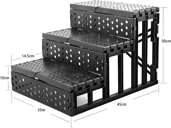 Haustiertreppe Hundetreppe Treppe 3 Stufen Plüsch-Bezug waschbar - Katzentreppe Hunderampe Plüschunt