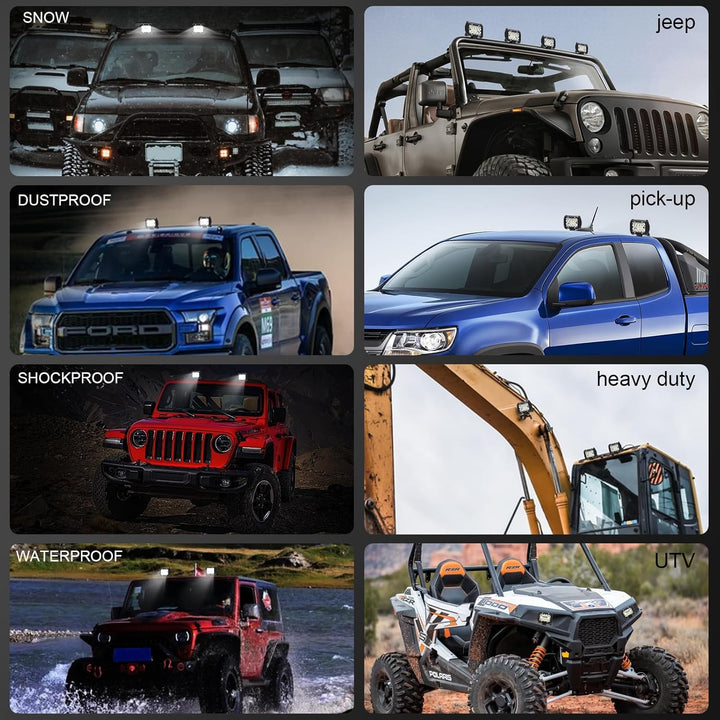 Kraumi LED Arbeitsscheinwerfer 4 Zoll 60W Cree LED Zusatzscheinwerfer 12V 5,600lm Auto Scheinwerfer