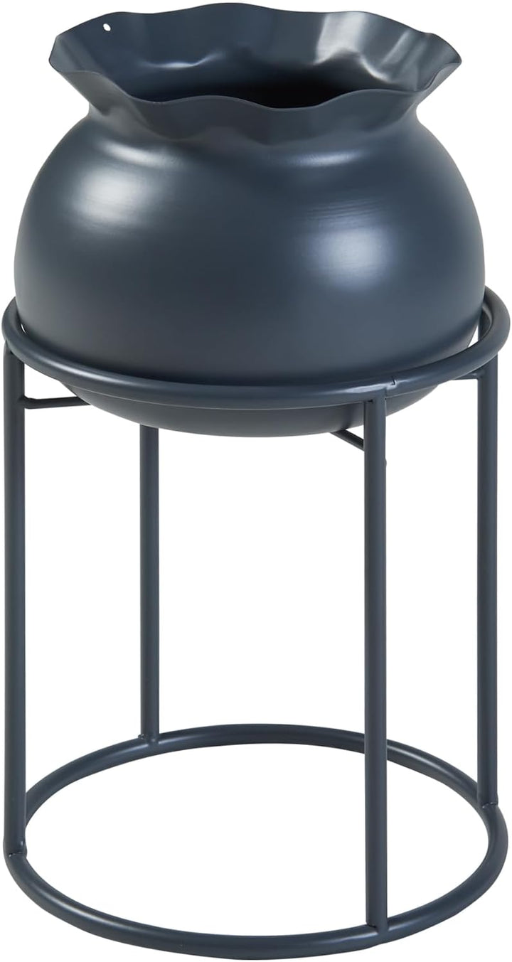 [en.casa] Blumenständer Assen Pflanzenständer mit Blumentopf Metall Schwarz Pflanzenregal 31,5 x 19,