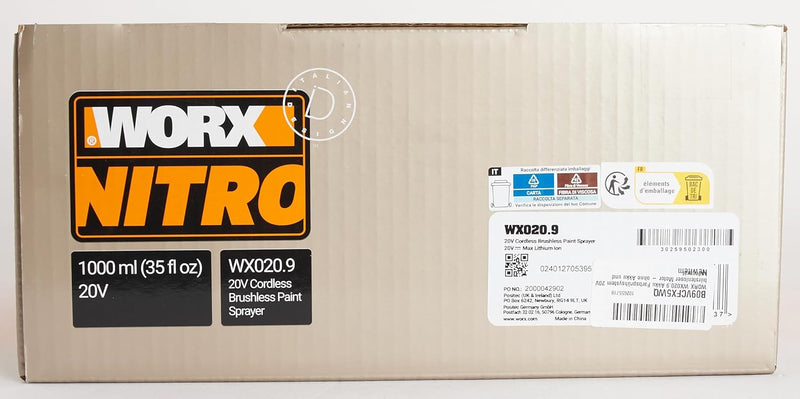 WORX WX020.9 Akku Farbsprühsystem 20V - bürstenloser Motor - ohne Akku und