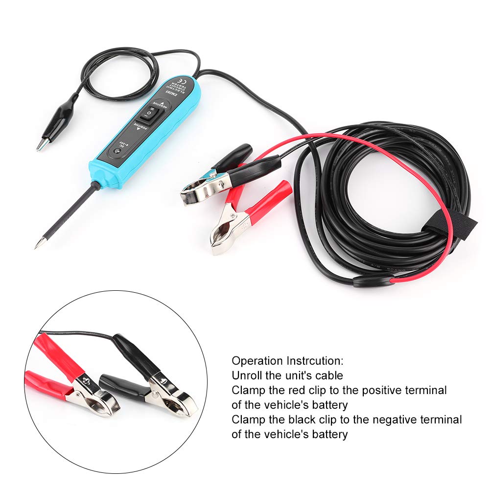 Tbest 6-24V Kfz Stromkreistester Diagnosesystem, Auto Spannungsprüfstift Elektrisch Schaltkreisteste