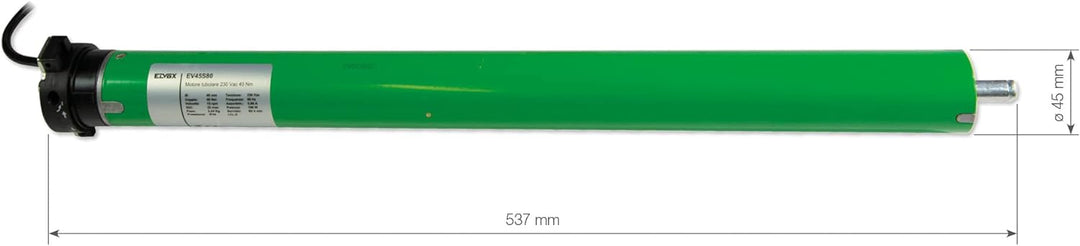 Vimar EV45S80 Rohrmotor 230V~, Hubkraft 80kg, achteckige Adapter 60mm, komplett mit Befestigungsklam