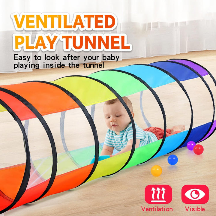 Baby Pop Up Spieltunnel für Kleinkinder mit Netzfenster, Katzentunnel für Hunde Haustiere, Kinder Kr