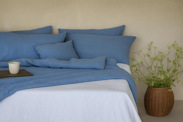 Ger3as Leinen Bettwäsche Set 100% Natur Leinen Stonewashed, Naturfaser Leinen, mit Hotelverschluss (