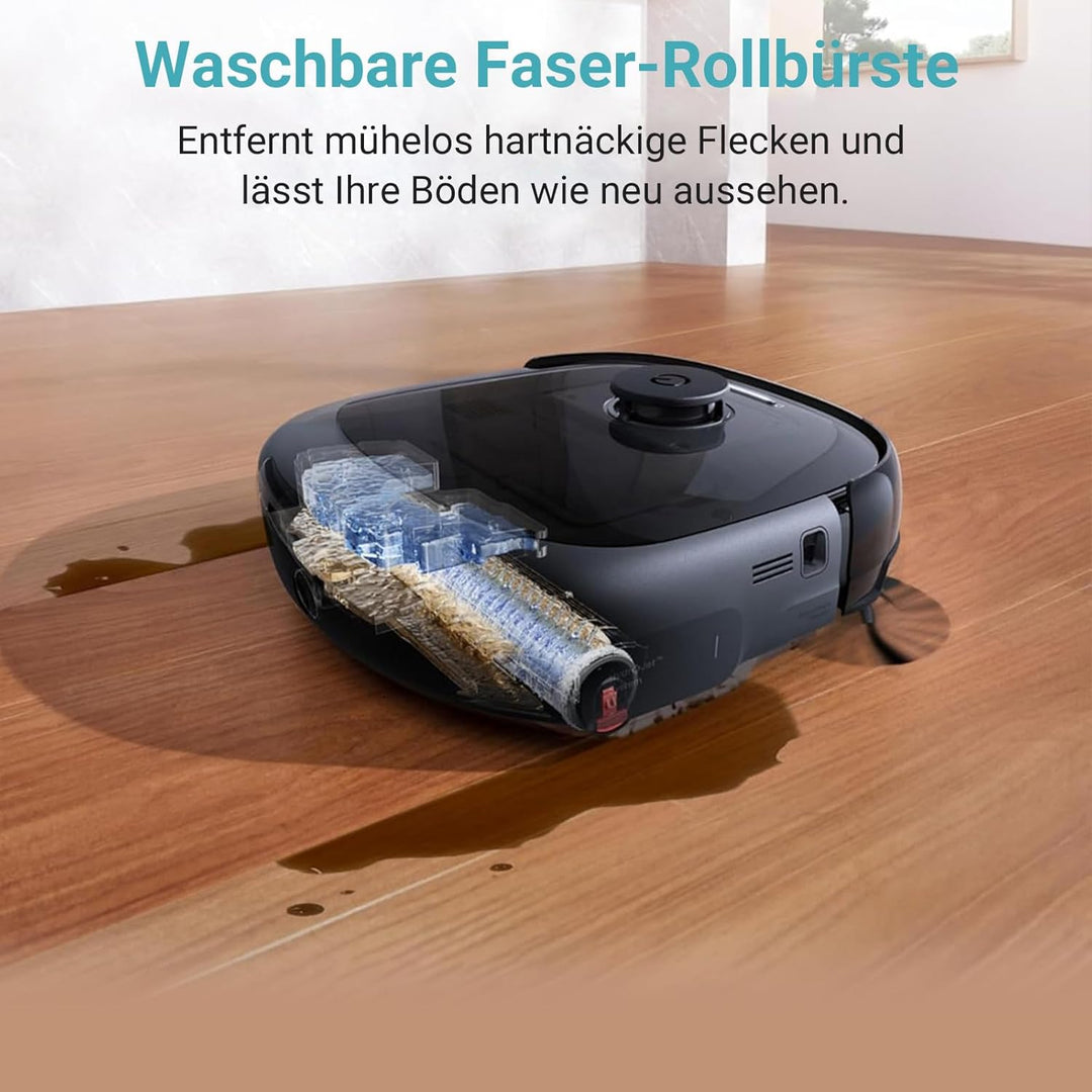 26 Stück Ersatzteileset für eufy E25 / E28,1 Paar Hauptbürsten, 2 Roller-Wischtücher, 4 rechte Seite