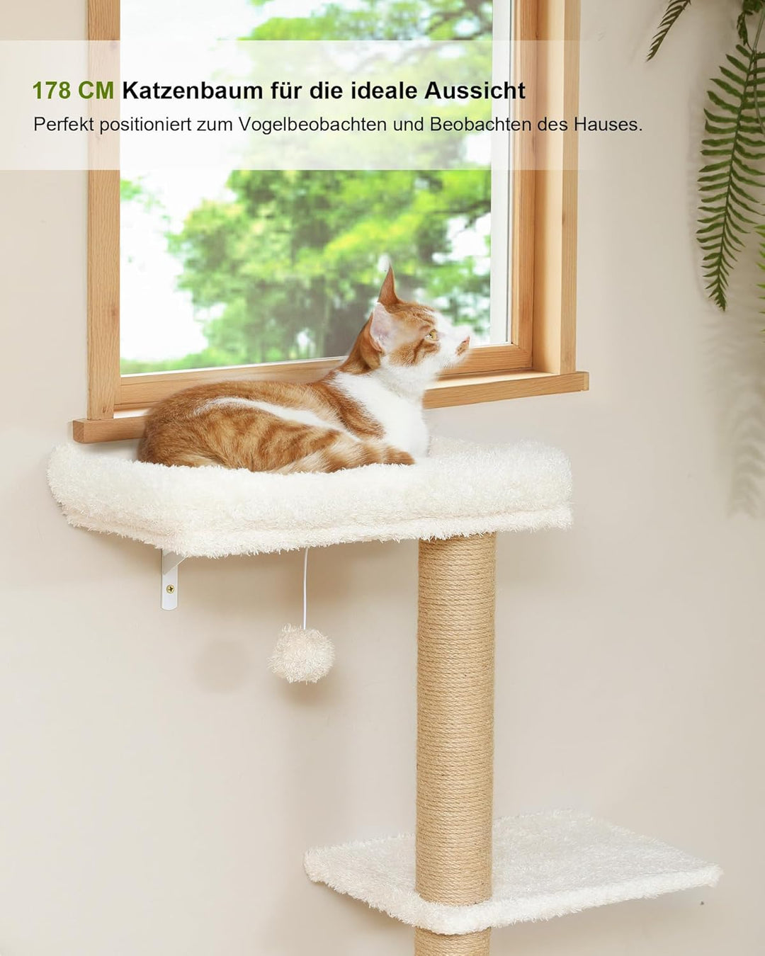 FUKUMARU Kletterwand Katzen-Set, 178 cm hoch, stabiles 3-in-1 Kratzbaum-Set aus mehrschichtigem Mass