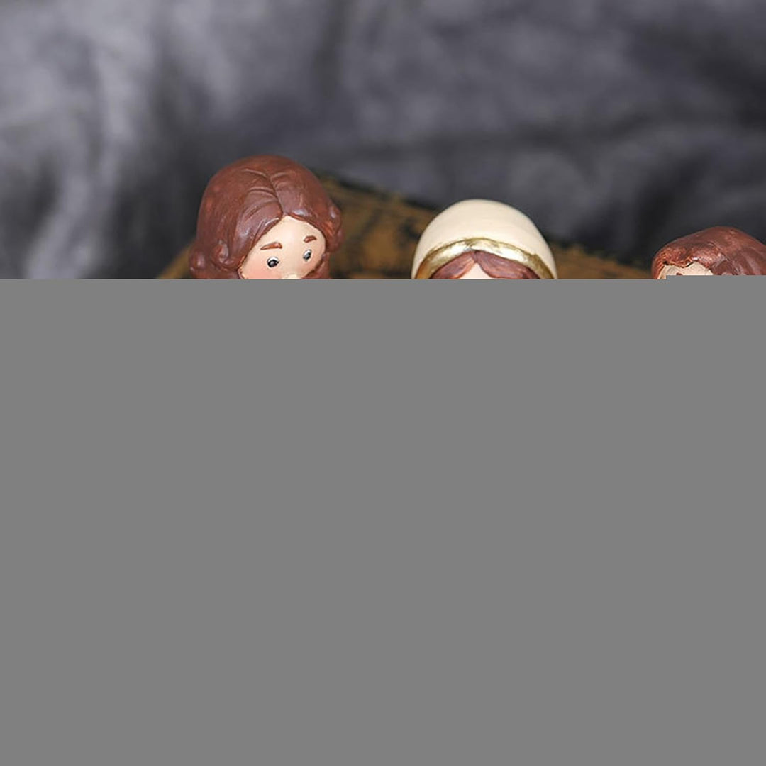 Krippenfiguren Set, Weihnachtskrippe Figuren Handbemalt, 10 Teilig Mit Maria Josef Jesus, Krippenzub