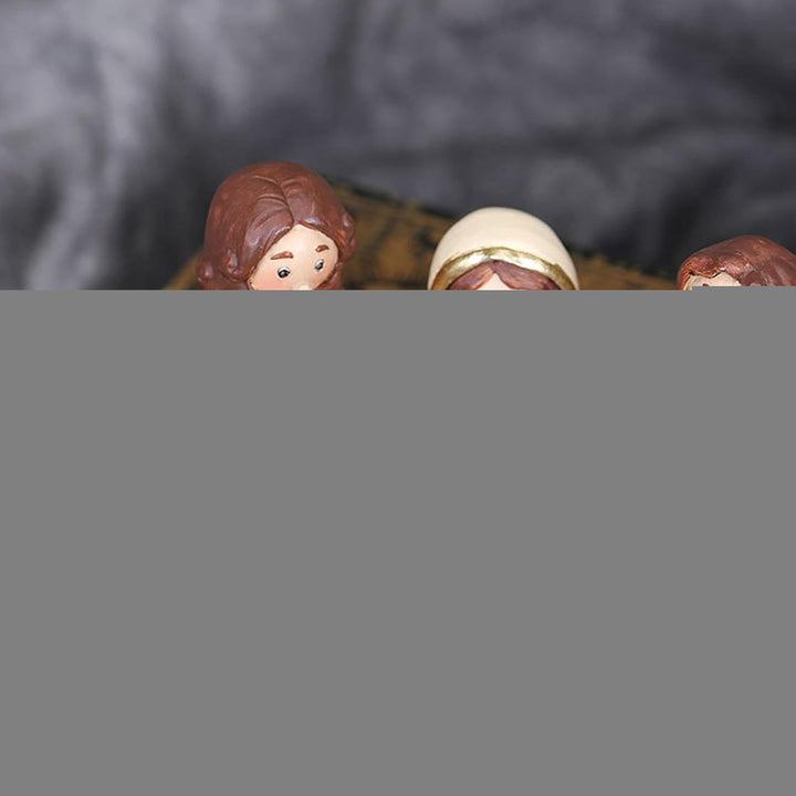 Krippenfiguren Set, Weihnachtskrippe Figuren Handbemalt, 10 Teilig Mit Maria Josef Jesus, Krippenzub