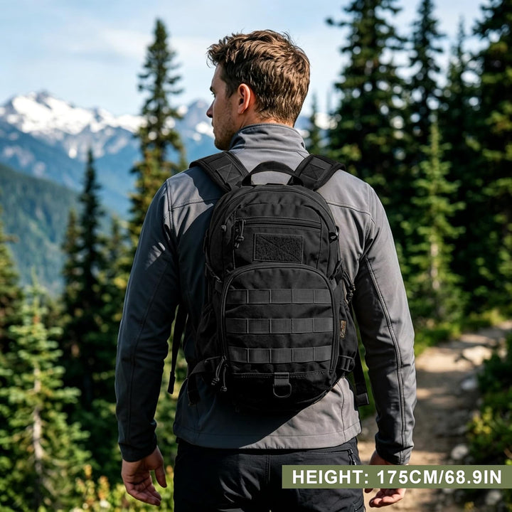 Mardingtop 15L Rucksack Herren Fahrradrucksack mit Helmnetz Wanderrucksack Klein Militär Backpack mi