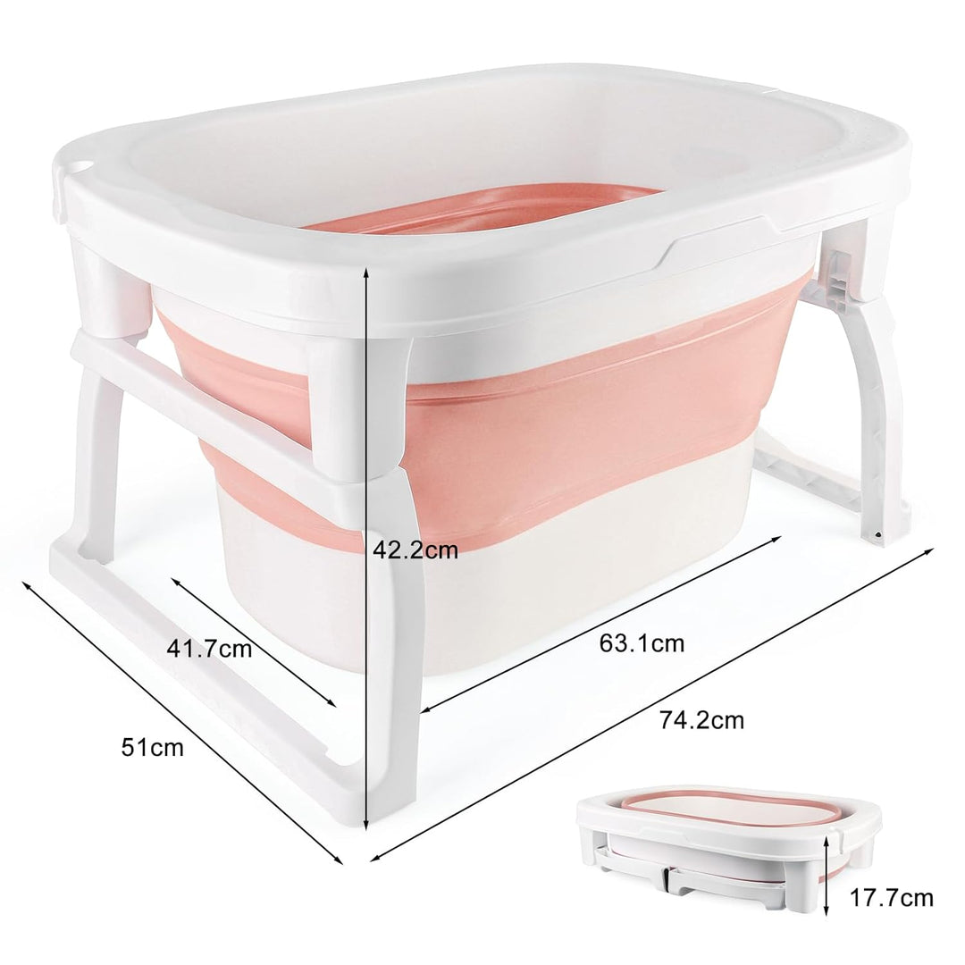 Faltbare Badewanne für Kinder, tragbar, faltbar, Badewanne mit Halterung für Neugeborene, Badewanne