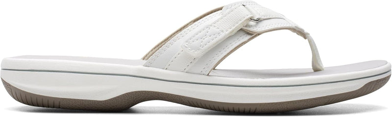 Clarks Damen Brinkley Sea Zehentrenner 35.5 EU White Synthetic, 35.5 EU White Synthetic