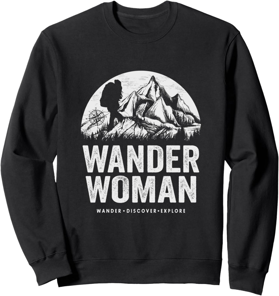 Wanderwoman Wandern Berge Bergwanden Bergsteigen Wander Sweatshirt