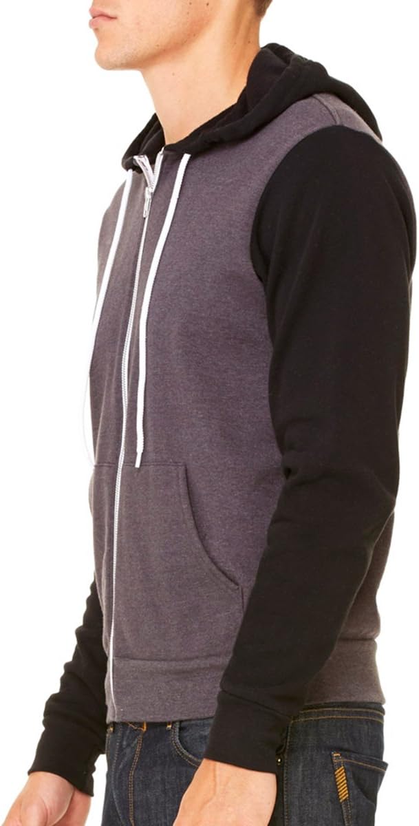 Bella+Canvas Unisex Sweatjacke Poly-Cotton Full Zip Hoodie Blau Navy XL
