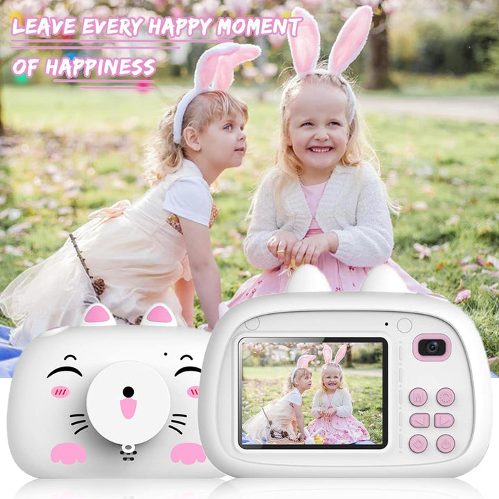 SUPBRO Kinderkamera Kätzchen Silikonhülle Fotoapparat Kinder Digitalkamera Mit 2.4" IPS-Bildschirm 1