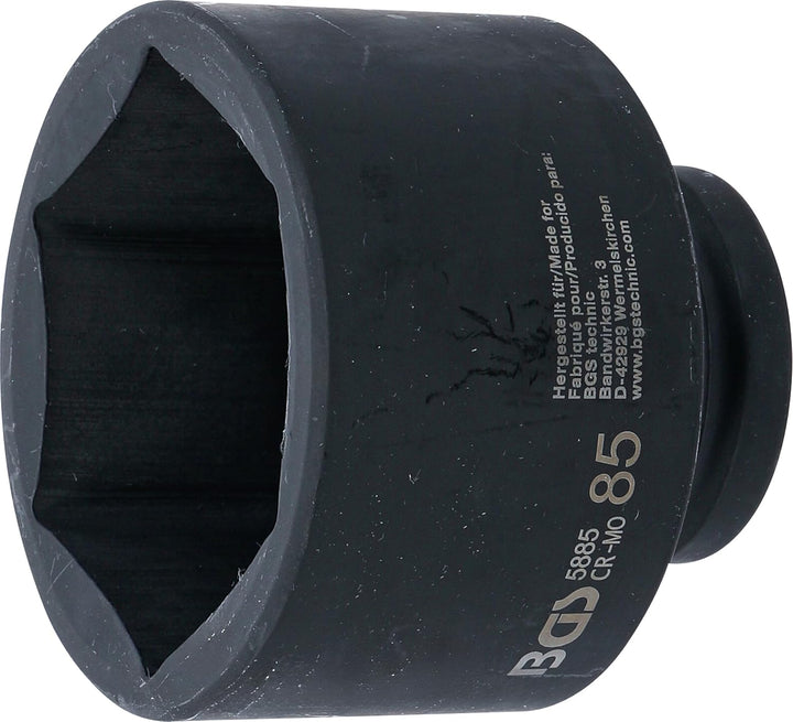 BGS 5885 | Kraft-Steckschlüssel-Einsatz Sechskant | 25 mm (1") | SW 85 mm Schlüsselweite: 85 mm, Sch