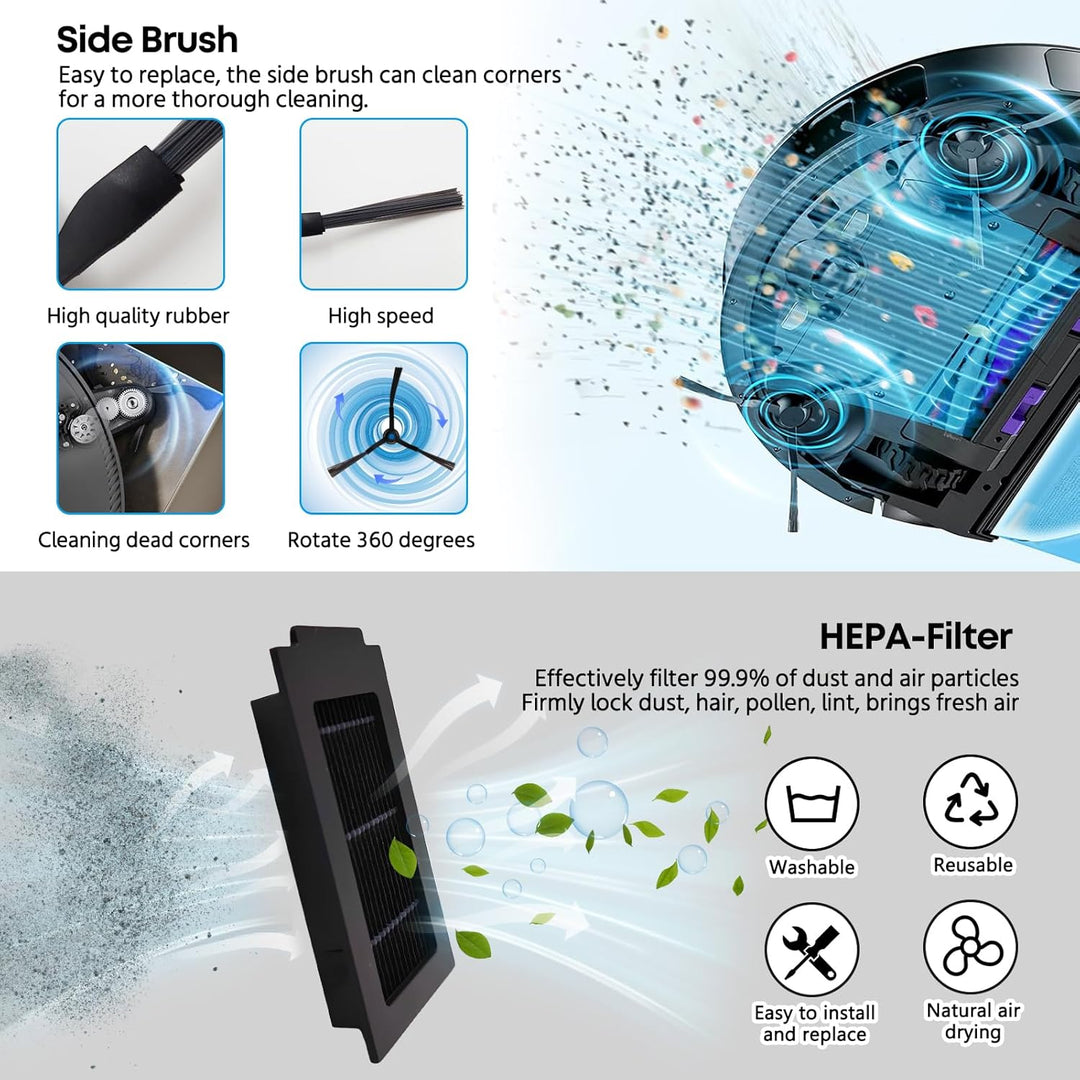 Zubehör Kompatibel mit Ecovacs Deebot T50 Pro Omni / T50 Omni /T50 Max /T50 Pro Staubsauger Ersatzte