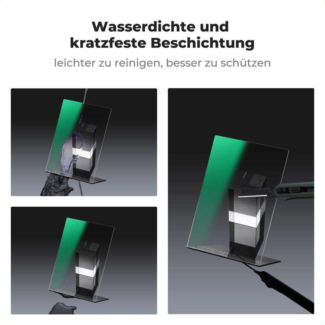 K&F CONCEPT Nano-X Soft GND8 Verlaufsfilter ND0,9(3 Stops) Rechteckfilter 100x150mm aus Optisches Gl